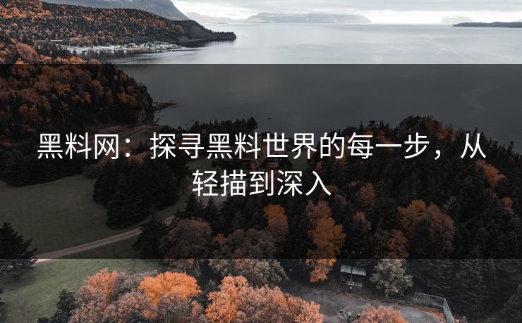 黑料网：探寻黑料世界的每一步，从轻描到深入