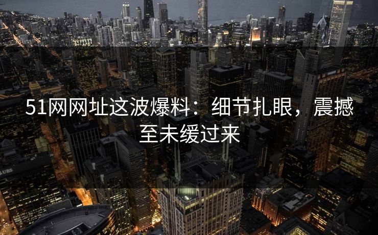 51网网址这波爆料：细节扎眼，震撼至未缓过来