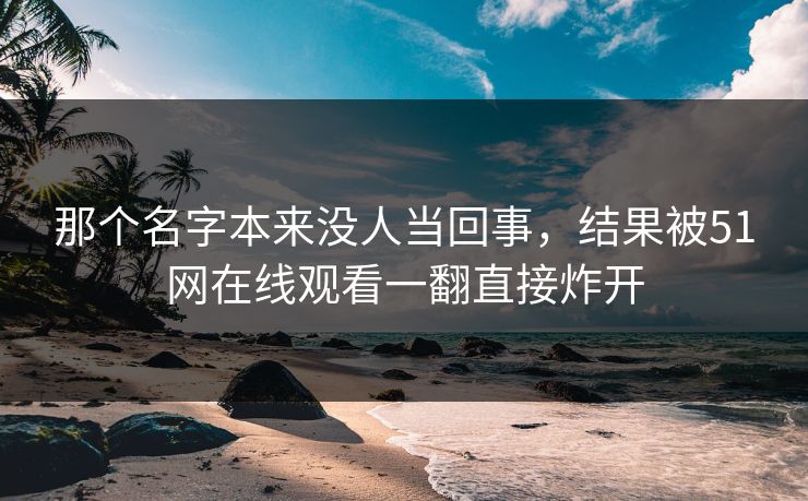那个名字本来没人当回事，结果被51网在线观看一翻直接炸开