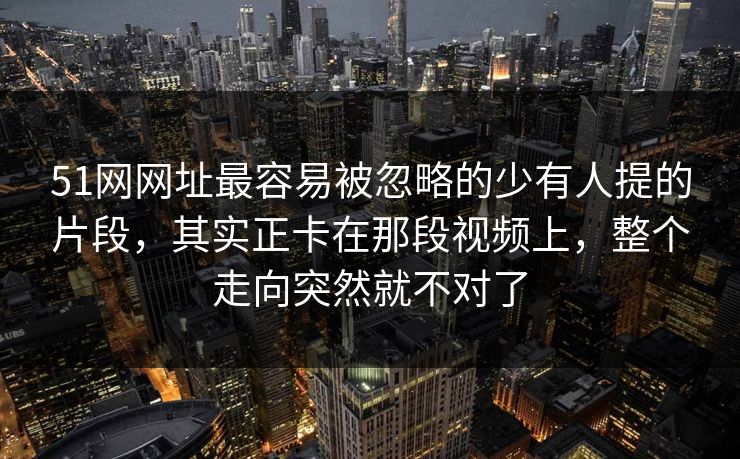 51网网址最容易被忽略的少有人提的片段，其实正卡在那段视频上，整个走向突然就不对了